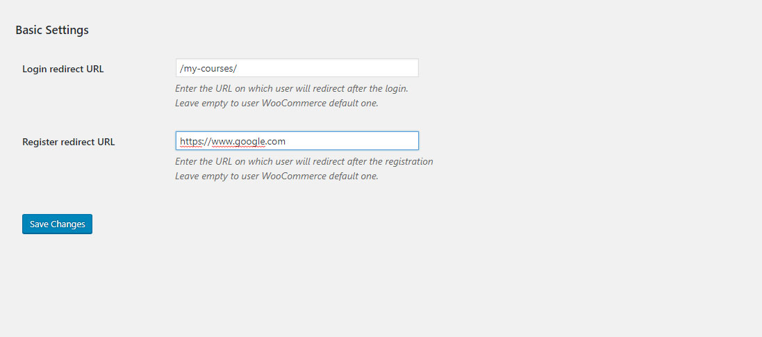 login & register redirect for woocommerce